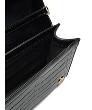 LOVE MOSCHINO CROCO Bolso de hombro azafrán negro - Bolsos Mujer - 4