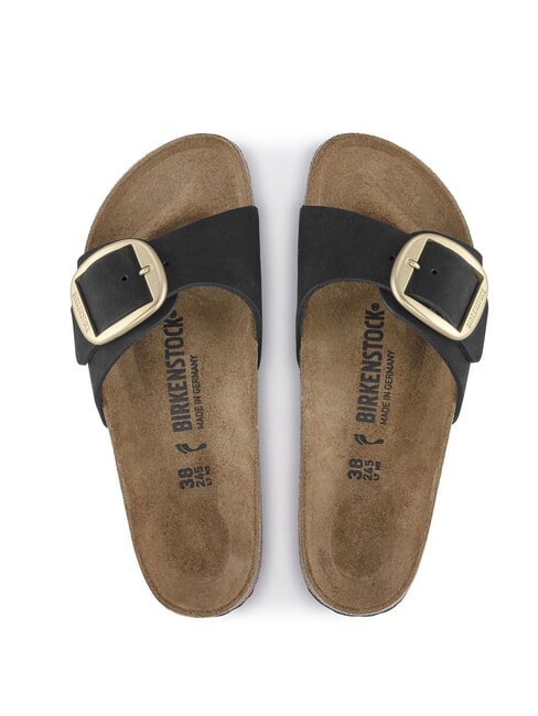 MADRID BIG BUCKLE Zapatilla de piel nobuck negro - Zapatos Mujer