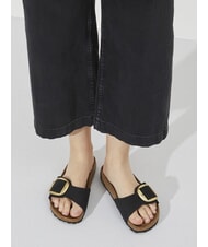 BIRKENSTOCK MADRID BIG BUCKLE Zapatilla de piel nobuck negro - Zapatos Mujer - 7