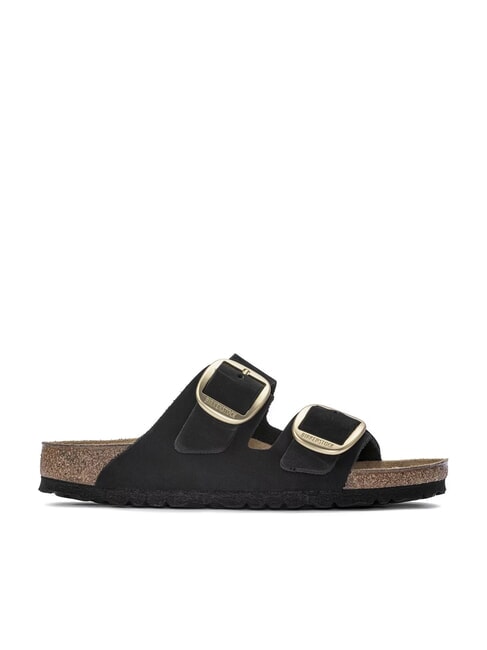 ARIZONA BIG BUCKLE Sandalia tipo zapatilla de piel nobuck negro - Zapatos Mujer