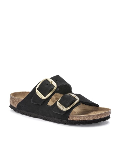 ARIZONA BIG BUCKLE Sandalia tipo zapatilla de piel nobuck negro - Zapatos Mujer