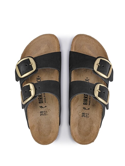 ARIZONA BIG BUCKLE Sandalia tipo zapatilla de piel nobuck negro - Zapatos Mujer