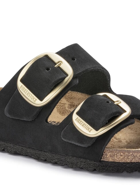 ARIZONA BIG BUCKLE Sandalia tipo zapatilla de piel nobuck negro - Zapatos Mujer