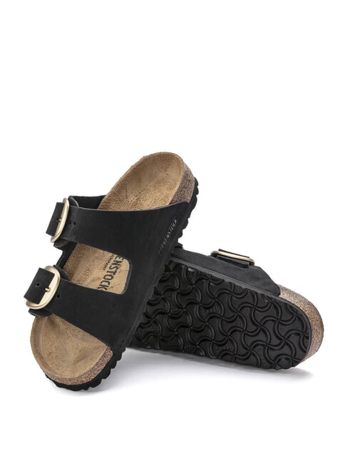 ARIZONA BIG BUCKLE Sandalia tipo zapatilla de piel nobuck negro - Zapatos Mujer