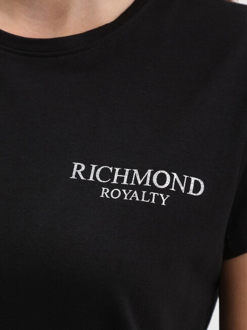 REUCA Camiseta de algodón elástico negro/plata oscuro - camiseta