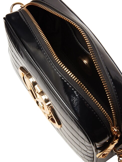 CROCO PRINTED Bolso de hombro para cámara azafrán negro - Bolsos Mujer