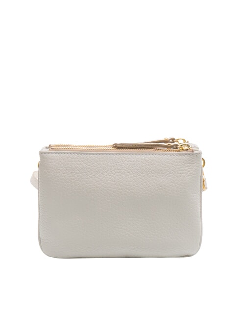 FRIDA Bolso bandolera de piel con doble cremallera arena - Bolsos Mujer