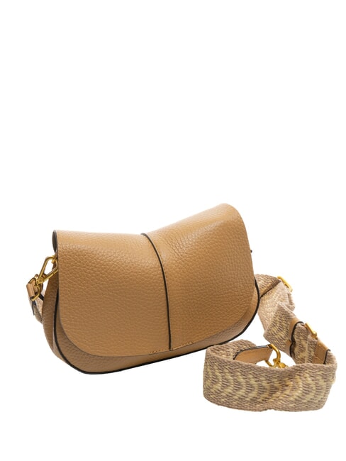 HELENA ROUND Bolso de piel con doble bandolera. naturaleza - Bolsos Mujer