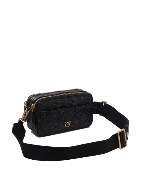 EMBOSSED LOGO Bolso de hombro para cámara negro-oro antiguo - Bolsos Mujer