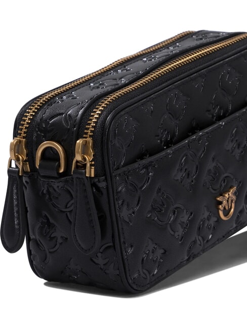 EMBOSSED LOGO Bolso de hombro para cámara negro-oro antiguo - Bolsos Mujer