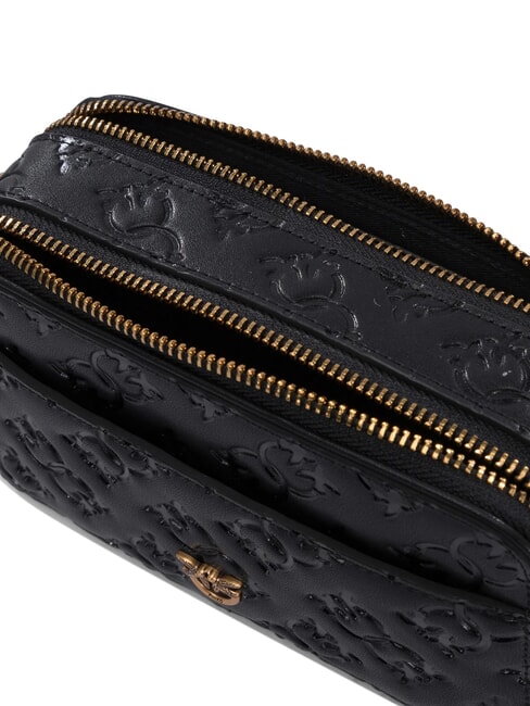 EMBOSSED LOGO Bolso de hombro para cámara negro-oro antiguo - Bolsos Mujer