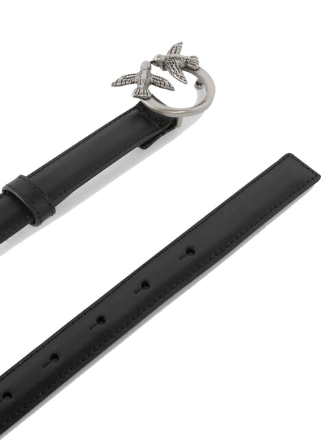 LOVE BERRY Cintur&oacute;n de cuero negro-plata vieja - Cinturones