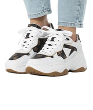 GUESS HAPYY  Zapatillas altas Blanco / marrón - Zapatos Mujer - 7