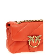 PINKO MINI LOVE BAG Bolsa de napa rojo mandarina-oro antiguo - Bolsos Mujer - 3