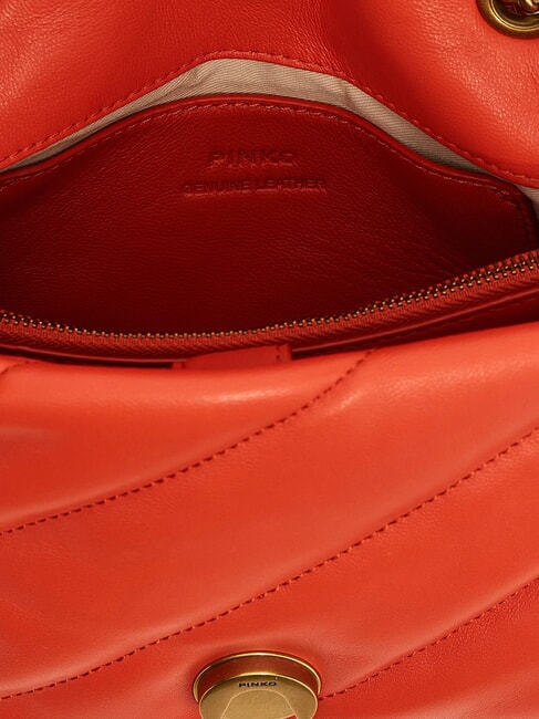 MINI LOVE BAG Bolsa de napa rojo mandarina-oro antiguo - Bolsos Mujer