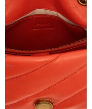 PINKO MINI LOVE BAG Bolsa de napa rojo mandarina-oro antiguo - Bolsos Mujer - 4