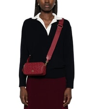 PINKO EMBOSSED LOGO Bolso de hombro para cámara burdeos merlot-oro antiguo - Bolsos Mujer - 5