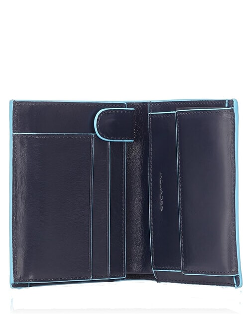 BLUE SQUARE Cartera vertical de piel azul - Carteras Hombre