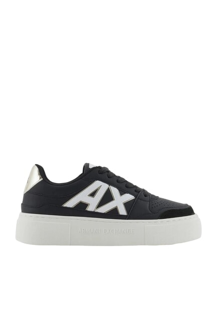 AX LOGO Zapatillas con plataforma negro+oro p&aacute;lido - Zapatos Mujer