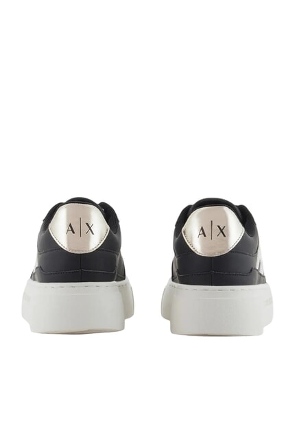 AX LOGO Zapatillas con plataforma negro+oro p&aacute;lido - Zapatos Mujer