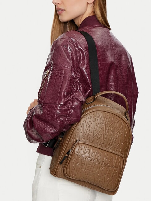 LOGO ALL OVER Mochila con bolsillo pisco oscuro - Bolsos Mujer