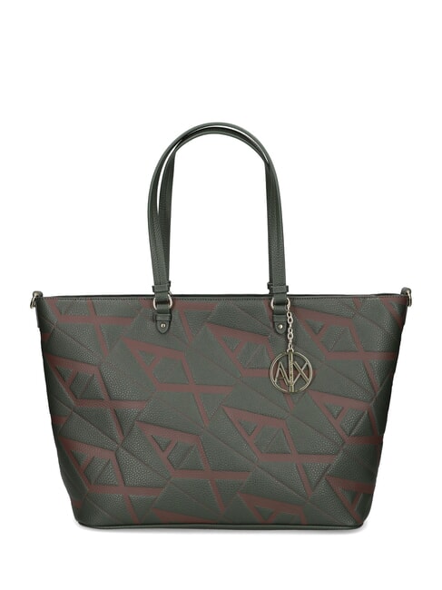 LOGO EMBOSSED Bolso shopper de hombro absenta/licor oscuro - Bolsos Mujer