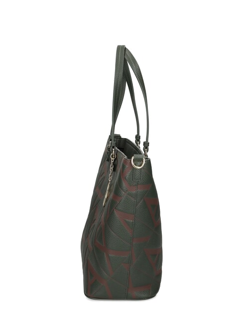 LOGO EMBOSSED Bolso shopper de hombro absenta/licor oscuro - Bolsos Mujer