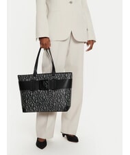 ARMANI EXCHANGE SUSIE Bolso shopper con logo en toda la prenda beige/negro - Bolsos Mujer - 5