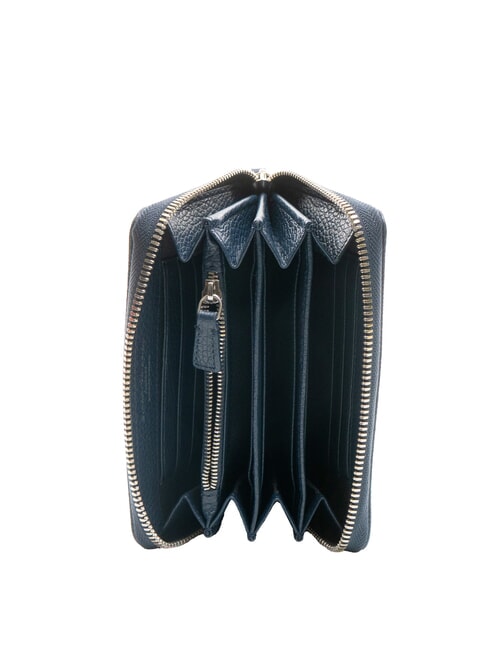 GRAIN Cartera mediana de piel con cremallera AZUL - Carteras Mujer
