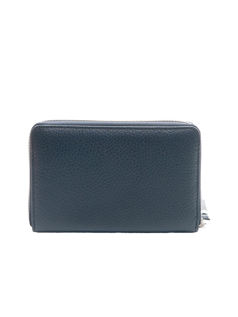 GRAIN Cartera mediana de piel con cremallera AZUL - Carteras Mujer