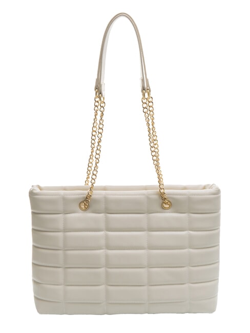 PONZA Bolso shopper con asas de cadena blanco - Bolsos Mujer