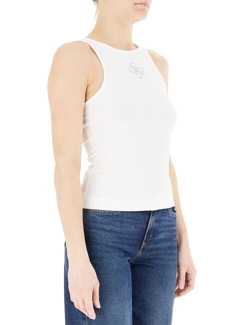 NEW SL ROUND GUENDALINA camiseta sin mangas con logo 4G de strass purwhite - camiseta