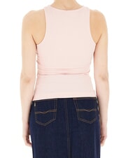 GUESS NEW SL ROUND GUENDALINA camiseta sin mangas con logo 4G de strass perla rosa - camiseta - 2