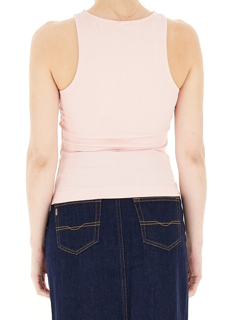 NEW SL ROUND GUENDALINA camiseta sin mangas con logo 4G de strass perla rosa - camiseta