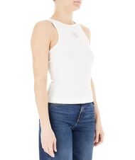 GUESS NEW SL ROUND GUENDALINA camiseta sin mangas con logo 4G de strass purwhite - camiseta - 3