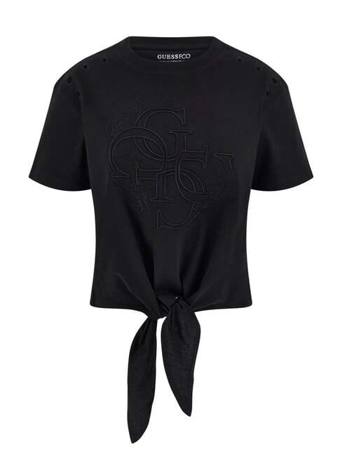 CN SS EYELET Camiseta con nudo y bordado. jetbla - camiseta