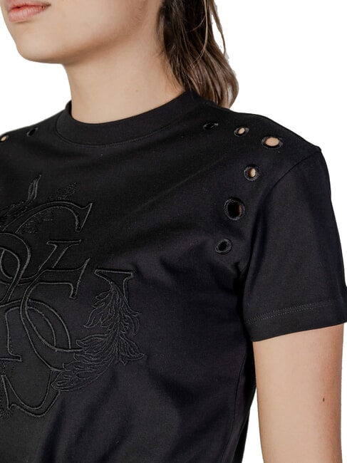 CN SS EYELET Camiseta con nudo y bordado. jetbla - camiseta