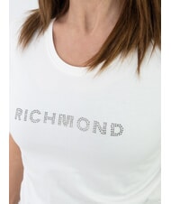 JOHN RICHMOND MECHI Camiseta elástica con logo de strass blanquecino - camiseta - 3