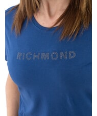 JOHN RICHMOND MECHI Camiseta elástica con logo de strass azul - camiseta - 3