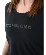 JOHN RICHMOND MECHI Camiseta elástica con logo de strass negro - camiseta - 3