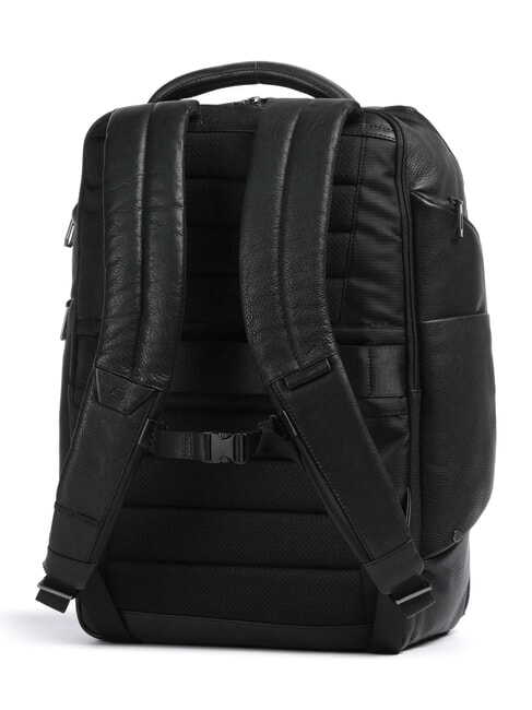 CRONUS Mochila de piel, soporte para port&aacute;til de 14" negro - Mochilas para port&aacute;til