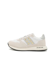 LOVE MOSCHINO DUNE 30 Zapatillas con tachuelas en forma de corazón. blanco/plata10 - Zapatos Mujer - 2