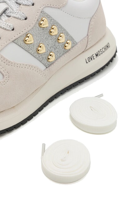 DUNE 30 Zapatillas con tachuelas en forma de corazón. blanco/plata10 - Zapatos Mujer