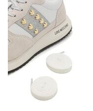 LOVE MOSCHINO DUNE 30 Zapatillas con tachuelas en forma de coraz&oacute;n. blanco/plata10 - Zapatos Mujer - 5
