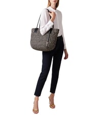 BORBONESE LA NIDO SHOPPER LARGE Bolso de hombro OP / NATURAL / NEGRO - Bolsos Mujer - 6