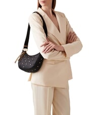 BORBONESE COLETTE Mini bolso de hombro op negro / natural - Bolsos Mujer - 6