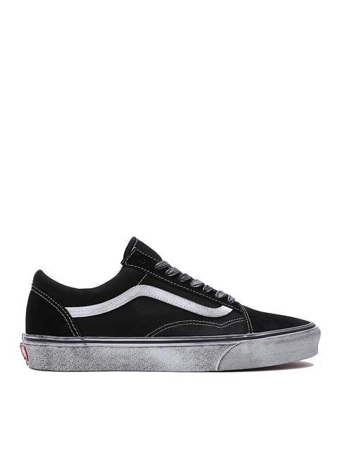 UA OLD SKOOL  Zapatillas de piel estresado blanco y negro - Zapatos unisex