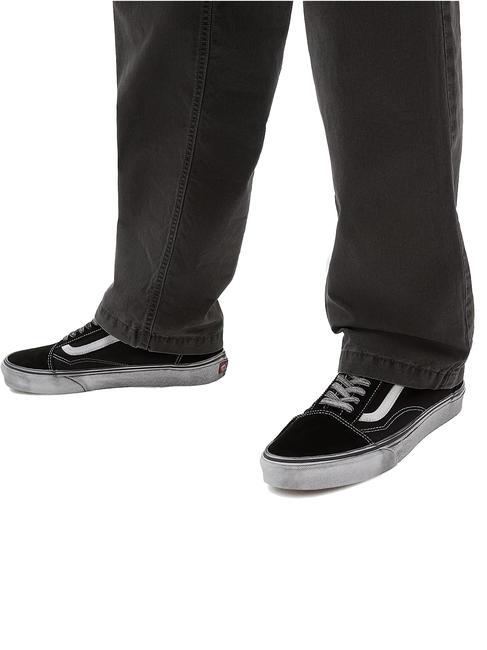 UA OLD SKOOL  Zapatillas de piel estresado blanco y negro - Zapatos unisex