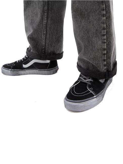 UA SK8-HI Zapatillas de piel estresado blanco y negro - Zapatos unisex