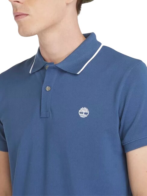 JACQUARD YD  Polo de manga corta Denim oscuro - camisa polo